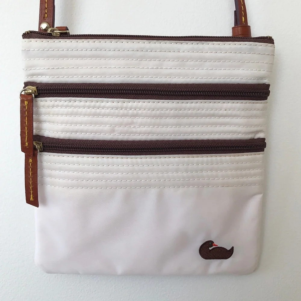 Dooney & Bourke Triple Zip Nylon Crossbody in White
